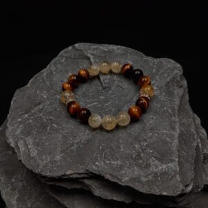 10mm yellow asai yellow rubber flower tiger eye stone, 29 grams, 16cm 17cm in diameter.