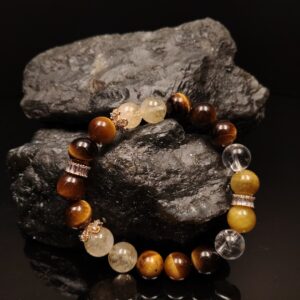 10mm yellow asai yellow rubber flower tiger eye stone, 29 grams, 16cm 17cm in diameter.