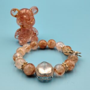 12mm red acrylic flower, white crystal magic box, 14k gold plated accessories, alloy accessories, 48g, inner ring 16cm 17cm