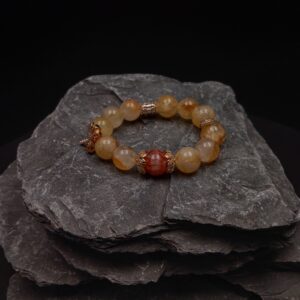 13mm yellow and red lacquer flowers, 14k gold plated accessories, cubic quartz, 45.4 grams, 16cm 17cm in diameter.